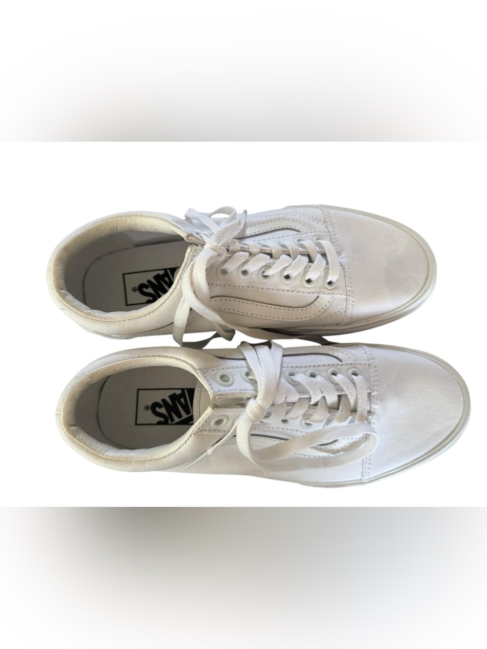 WEEKEND SALE - Vans White Platform Old Skool Sneakers Size 8 - Picture 3 of 6